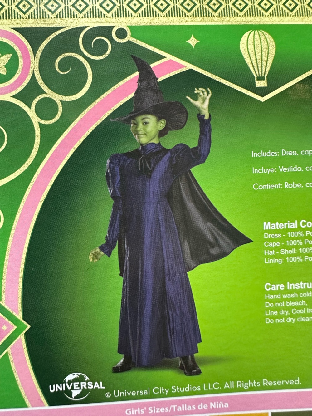 Wicked Elphaba Deluxe Child Costume.. small 6/6X
